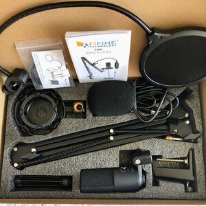 Fifine Technology T669 USB Condenser Microphone Kit with Boom Arm Stand